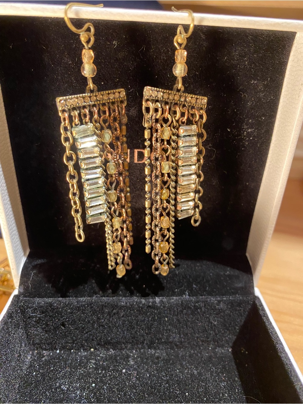 Gold-tone Cascade Crystal Fringe Earrings - Women Jewelry